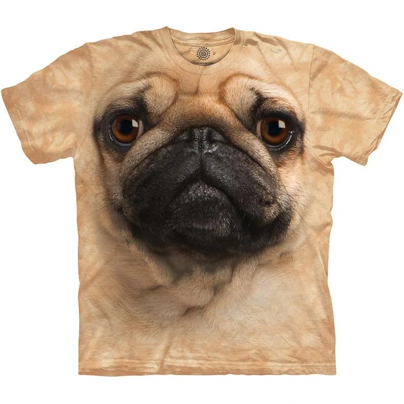 Cute Dog Face Graphics T Shirts Fashion Short Sleeve Funny 3D Animals Printed