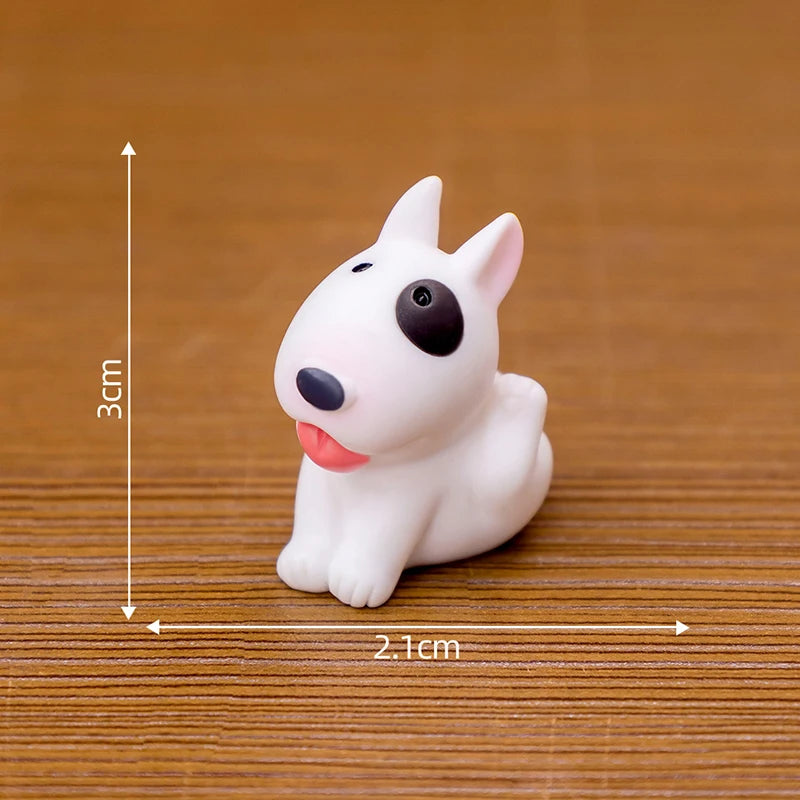 Cute Mini Bullhead Terrier Dog Figurines Micro Landscape﻿ Car Dashboard Home Desktop