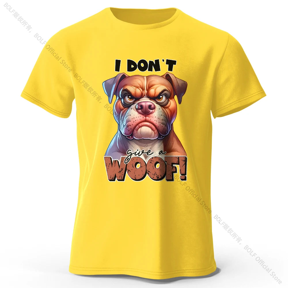 Funny Cartoon Dog Doodle Print 100% Cotton T-Shirt, Ultra Soft Round Neck Short Sleeve