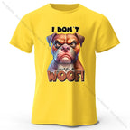 Funny Cartoon Dog Doodle Print 100% Cotton T-Shirt, Ultra Soft Round Neck Short Sleeve