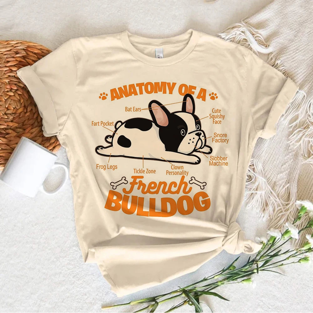 French Bulldog t shirt women designer girl graphic funny clothing