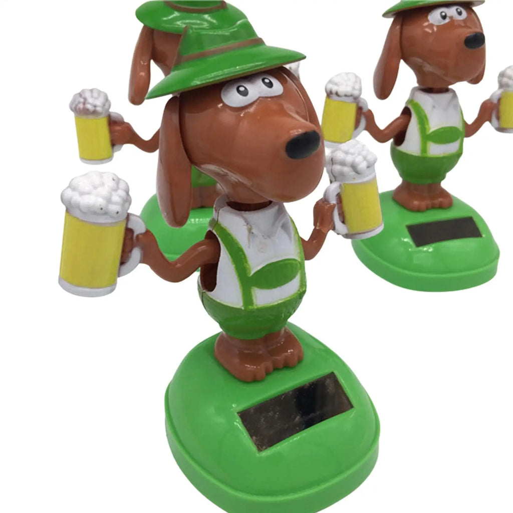 Car Bobble Head Toy Solar Powered Dancing Dog Swinging Animated Dashboard