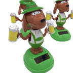 Car Bobble Head Toy Solar Powered Dancing Dog Swinging Animated Dashboard