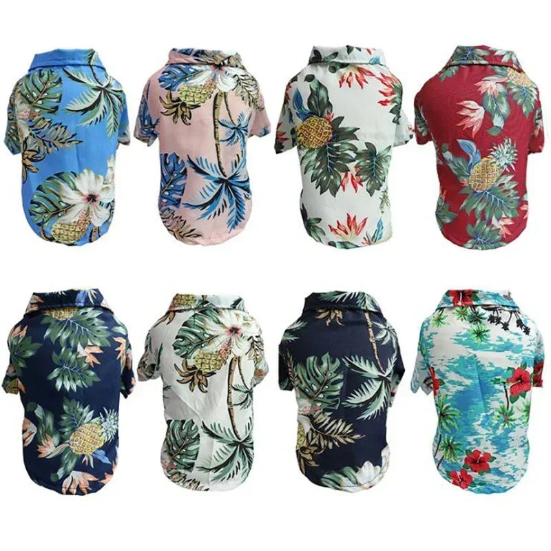 Hawaiian Style Summer Sand Beach Shirts for Small Dogs