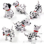 6pcs Dalmatian Puppy Spot Dog Figurine Cartoon Animal Home Decor Miniature Decoration