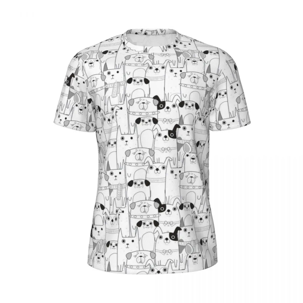 Cartoon Dog Running T Shirt Summer Funny Animal Print Design Tops