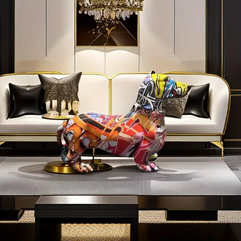 1 piece colorful dachshund figurine dog, home decoration bookshelf table top decoration.