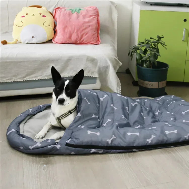 Sleeping Bag Mat Outdoor Camping Warm Blanket bed for medium dogs pet supplies