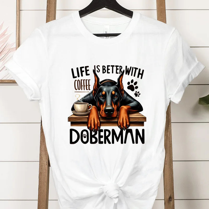 Cute Print T-shirts for Women Summer Short Sleeves Funn Streetwear