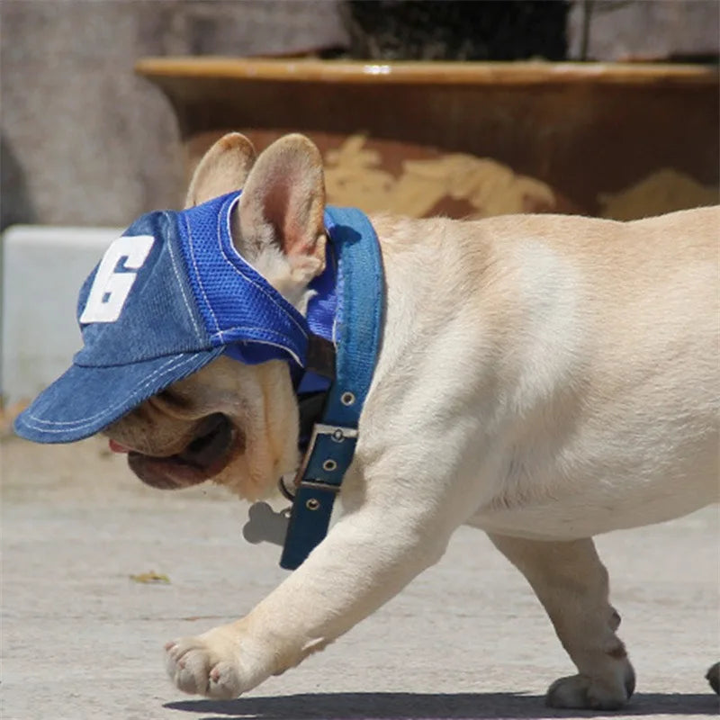 Dog Hat Sunscreen Baseball Cap Outdoor Sports With Ear Holes Adjustable