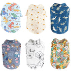 Summer Cartoon Print T Shirt for small Dogs Thin Breathable
