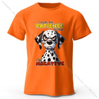 Cartoon Dog Portrait Print 100% Cotton T-Shirt, Soft Fabric Round Neck Short Sleeve Tee