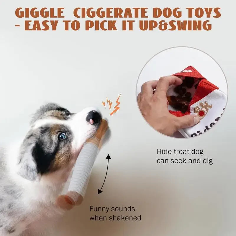 Funny Interactive Plush Dog Toy Creative Cigarette Design Giggling Chewing Toy for Dog