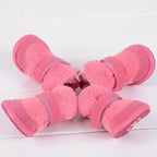 4pcs/set Dog Shoes Winter Warm Anti-slip for Small Medium Dogs Footwear