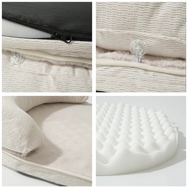 Bed for Medium Small Dogs, Sofa Pillow, Soft Support Bolster, Non-Slip Bottom