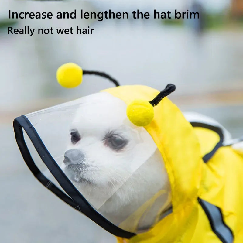 Dog Raincoat Hooded Reflective Puppy Small Waterproof Jacket Soft Breathable Mesh