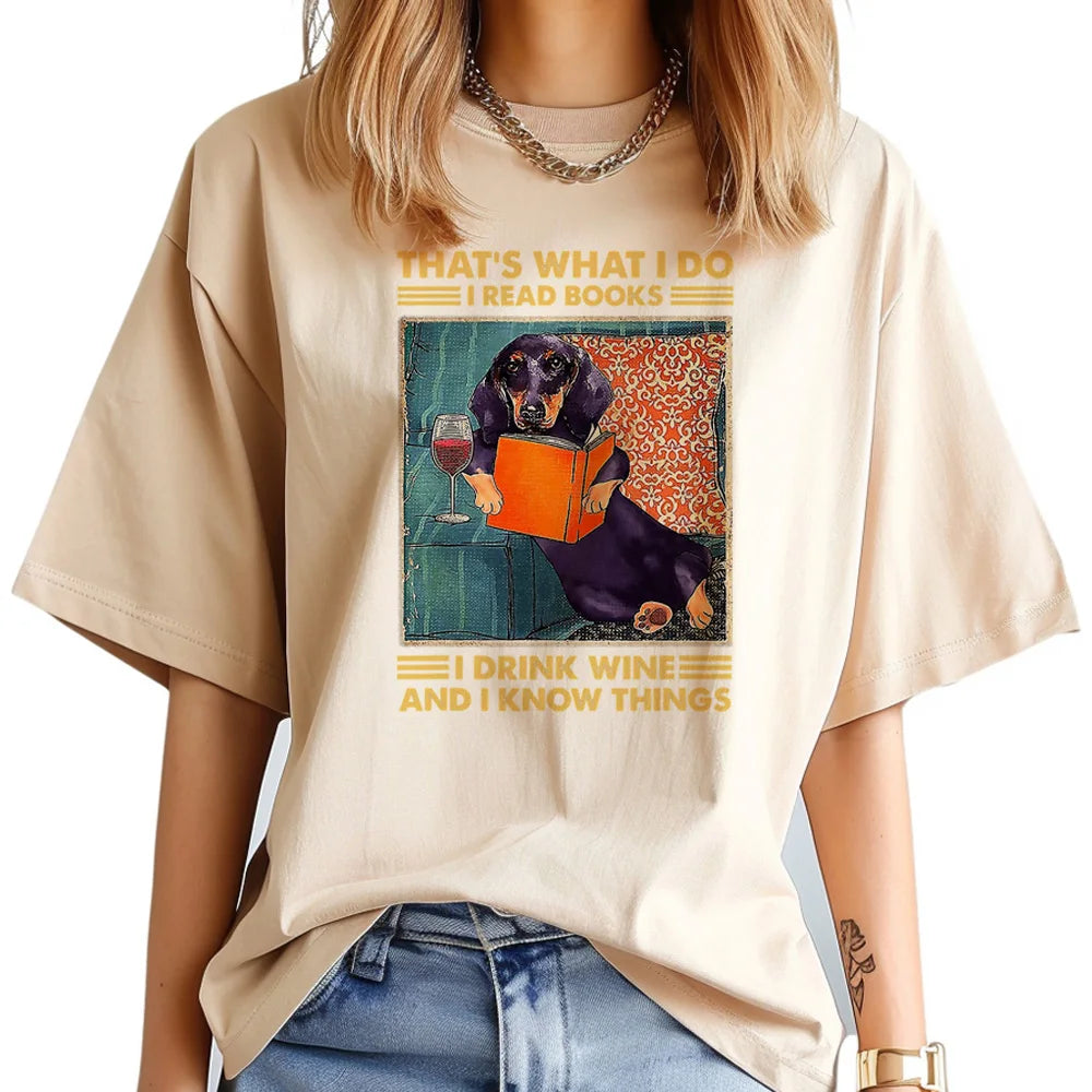 Dachshund t-shirts women funny harajuku clothing