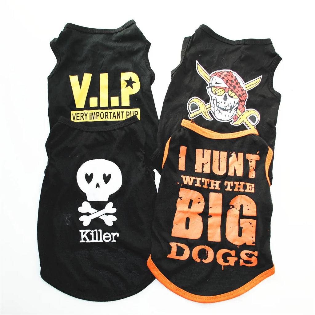 Shirt for Small Dogs Pet Printed with Funny Letters Soft Breathable Outfits