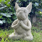 Yoga Pose Meditation Dog Resin Statue Prayer Zen French Bulldog Sculpture
