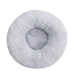 Round Pet Bed Super Soft Long Plush Winter Warm Sleeping