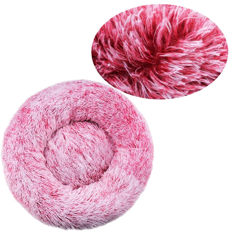 40-90cm Round Pet Bed Super Soft Plush for Small Medium Dog House