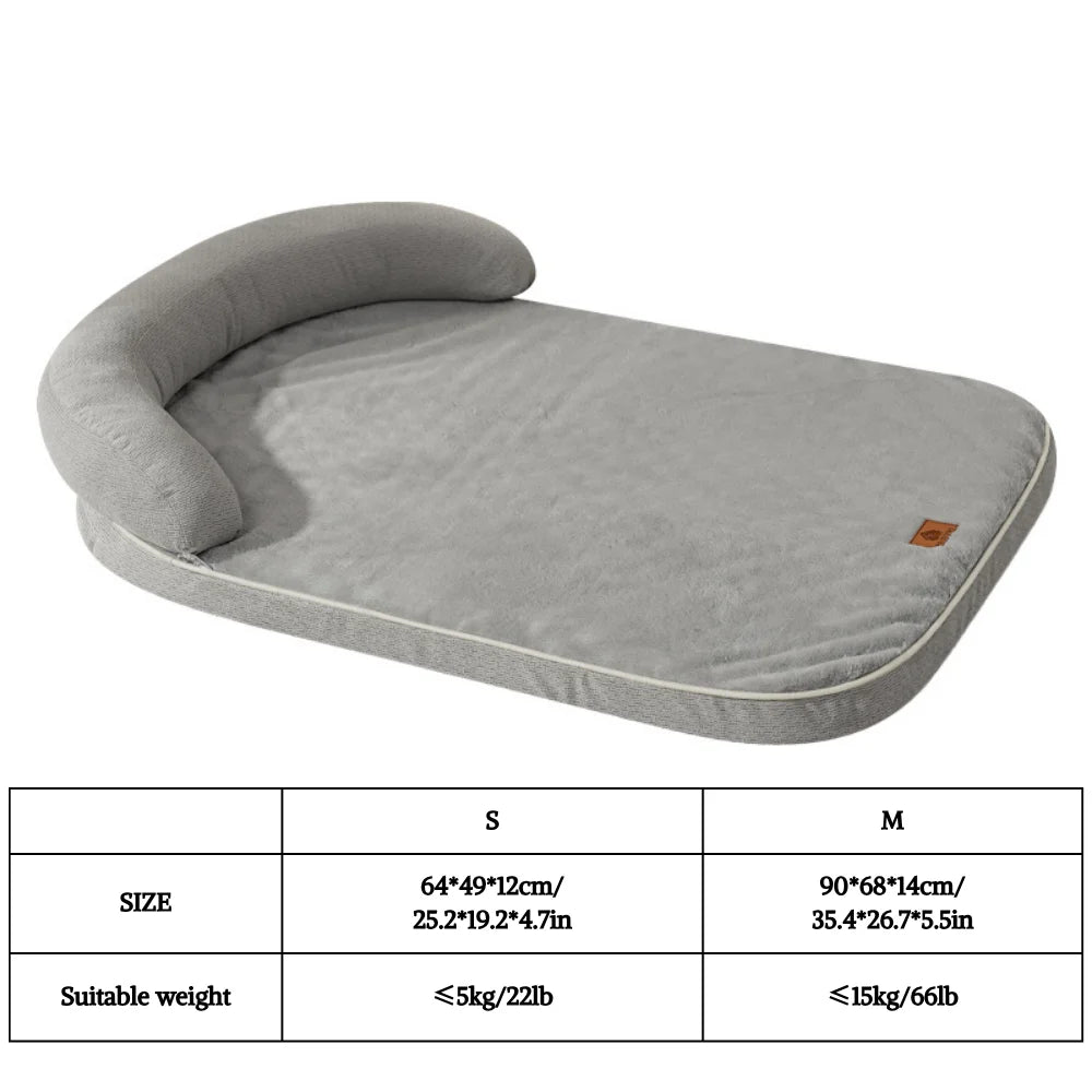 Bed for Medium Small Dogs, Sofa Pillow, Soft Support Bolster, Non-Slip Bottom