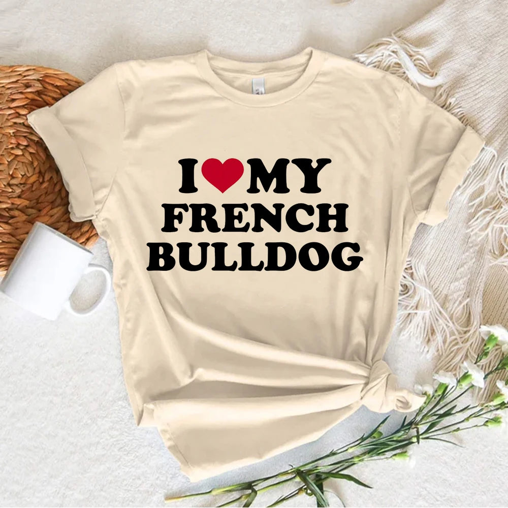 French Bulldog t shirt women designer girl graphic funny clothing