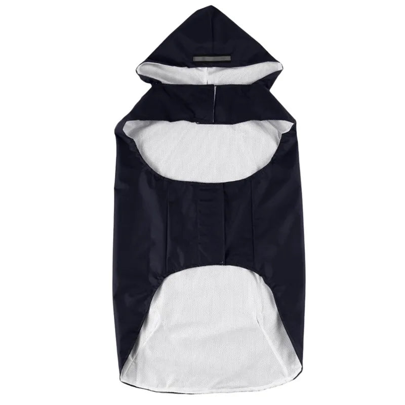 Dog Raincoat Waterproof Hoodie Jacket Rain Poncho Pet Rainwear Clothes with Reflective Stripe for All Sizes Big Puppies