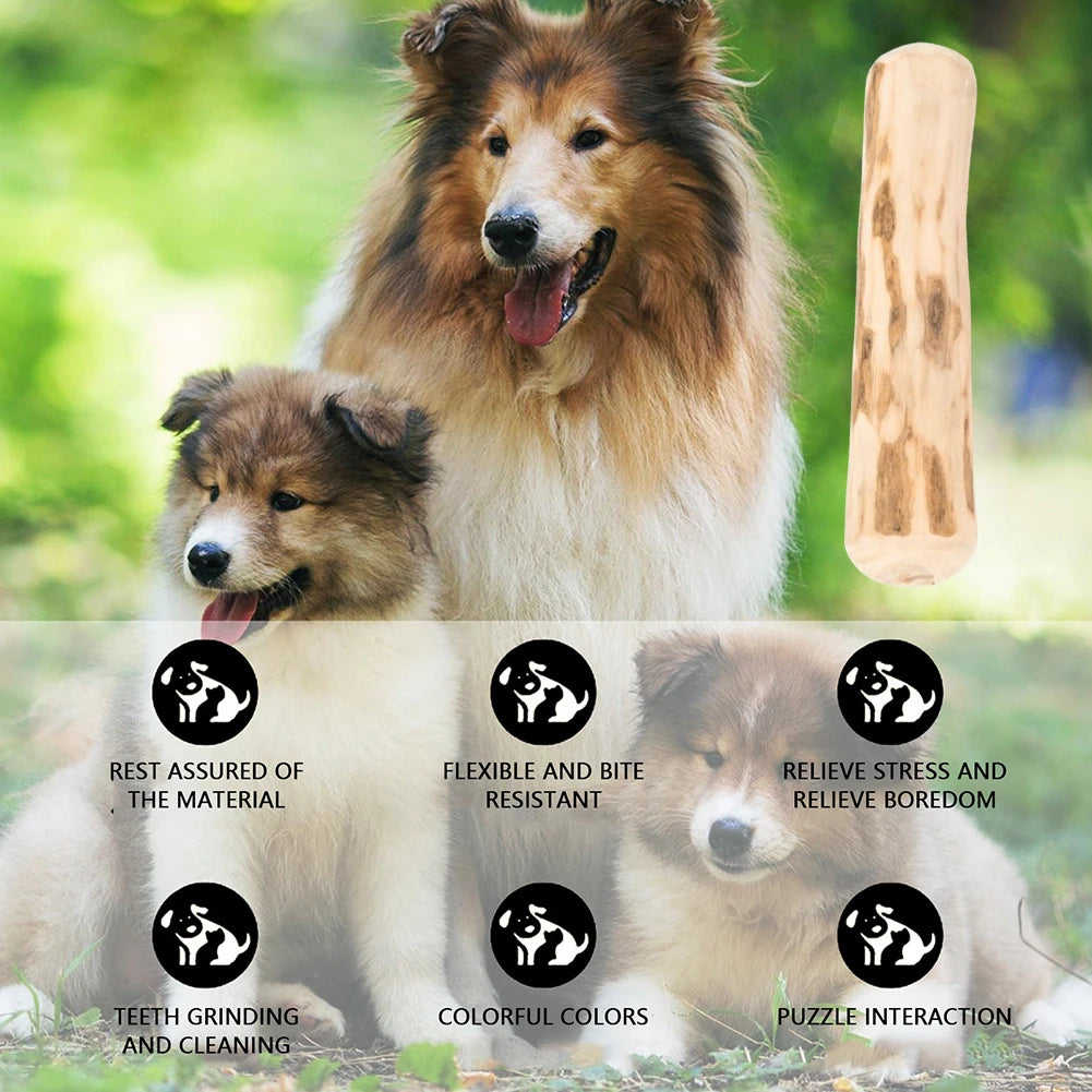 Dog Rod Wooden Chewing Toy Natural Coffee Wood