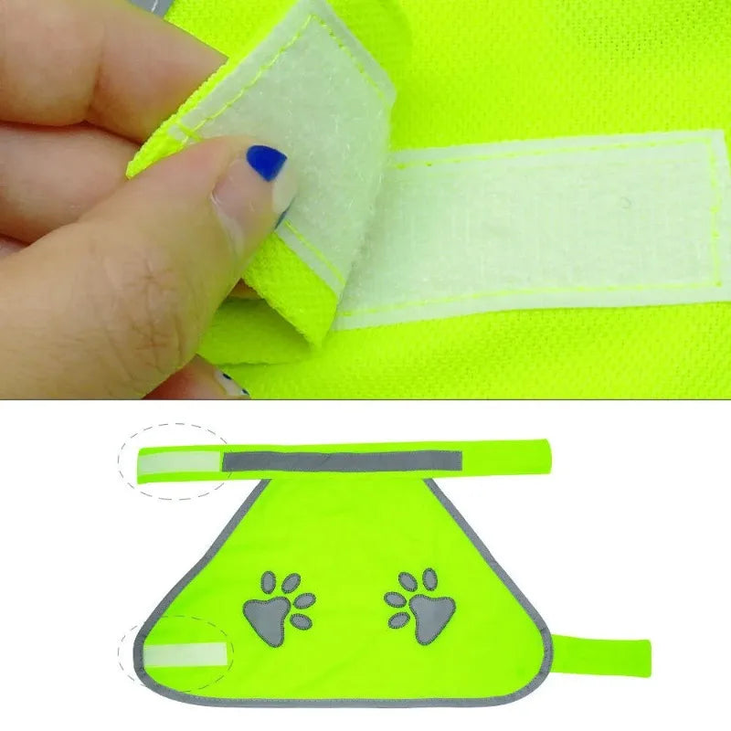 Reflective Safety Vest with High Visibility Yellow Fluorescent Outdoor Night Safety Pet Supplies