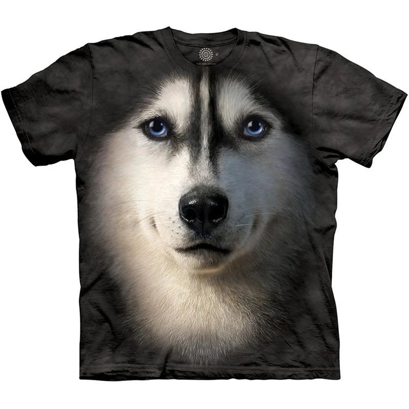 Cute Dog Face Graphics T Shirts Fashion Short Sleeve Funny 3D Animals Printed