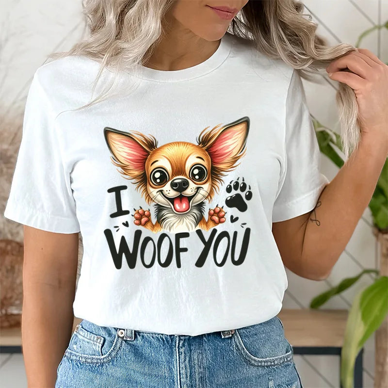 Cute Print T-shirts for Women Summer Short Sleeves Funn Streetwear