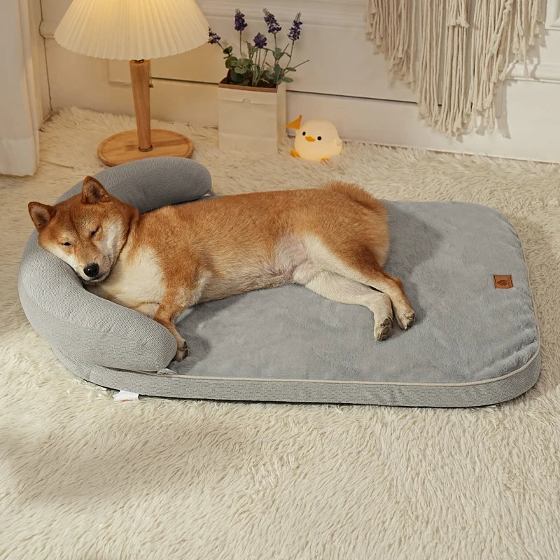 Bed for Medium Small Dogs, Sofa Pillow, Soft Support Bolster, Non-Slip Bottom