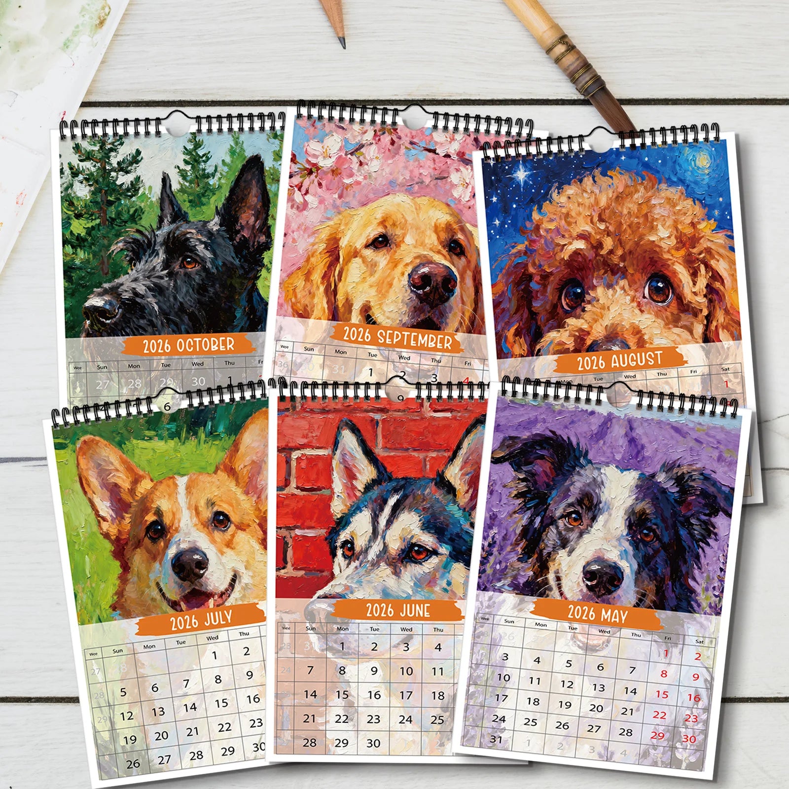 1PC 2026 Funny Wall Calendar With Monthly Cute Dog, Perfect For Home Or Office