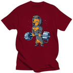 Dachshund Weightlifting Funny Gym T Shirts Graphic Cotton Streetwear Short Sleeve