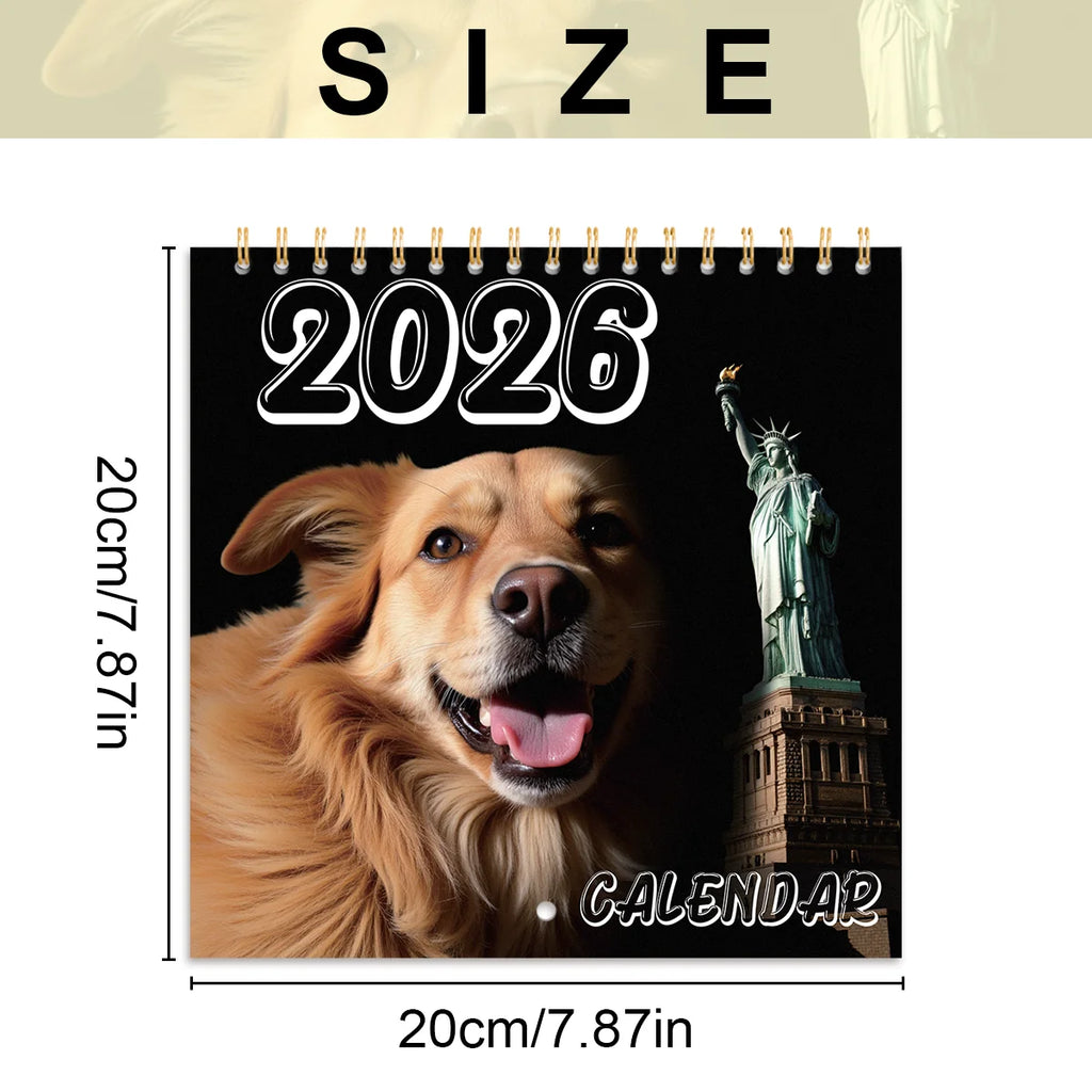 Funny Magical Dog Wall Calendar 2026