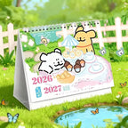 2026 Year Line Puppy Maltese Calendar - Adorable Cartoon Dog Desk Calendars