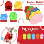 6pieces Dog Shirts Collared Polo T-Shirts For Small Medium Dogs