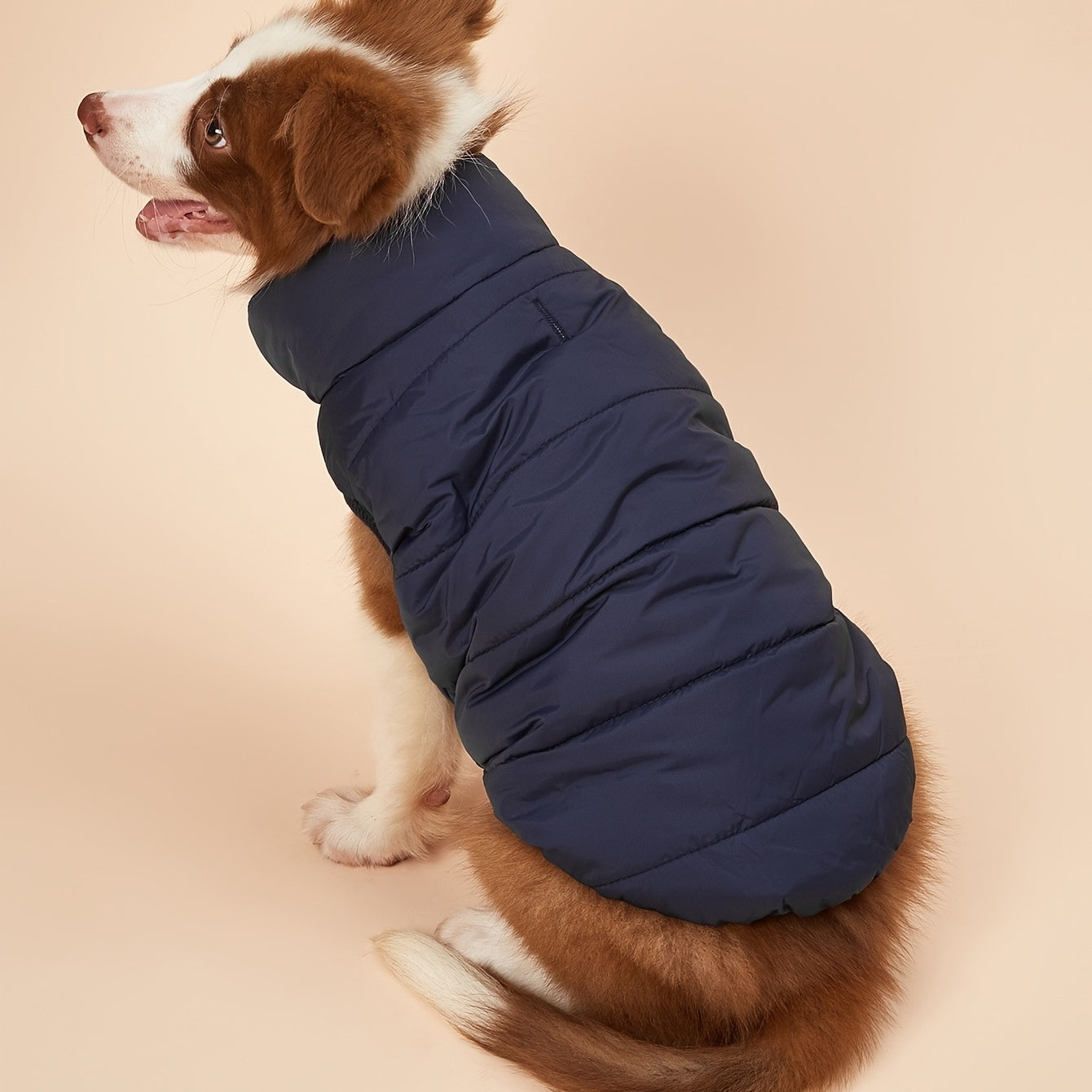 Small Med Solid Color Winter Warm Thickened Padded Pet Jacket Soft Comfortable