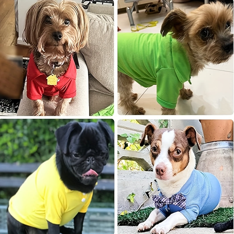 6pieces Dog Shirts Collared Polo T-Shirts For Small Medium Dogs