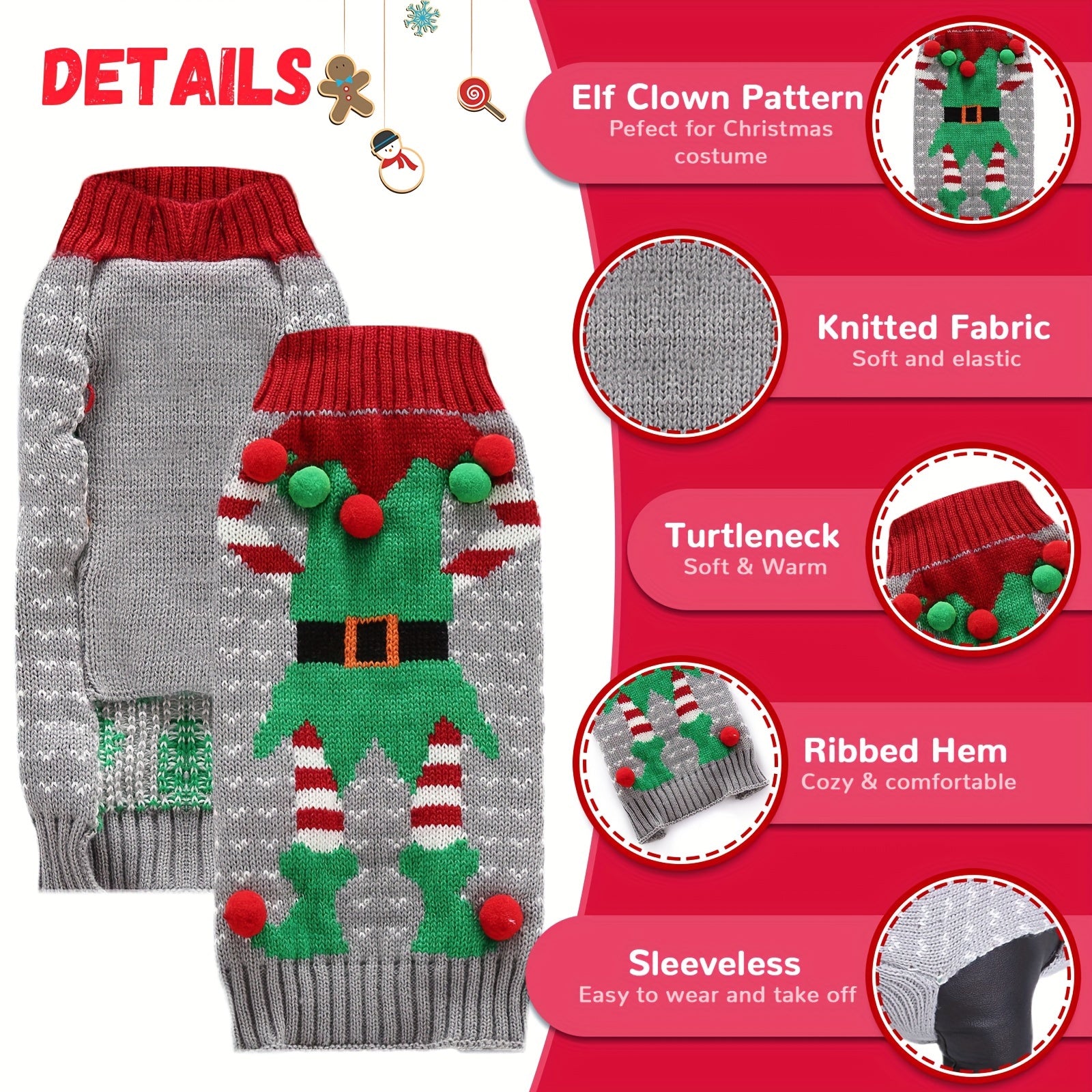 Dog Christmas Sweater Outfits for stocking stuffers