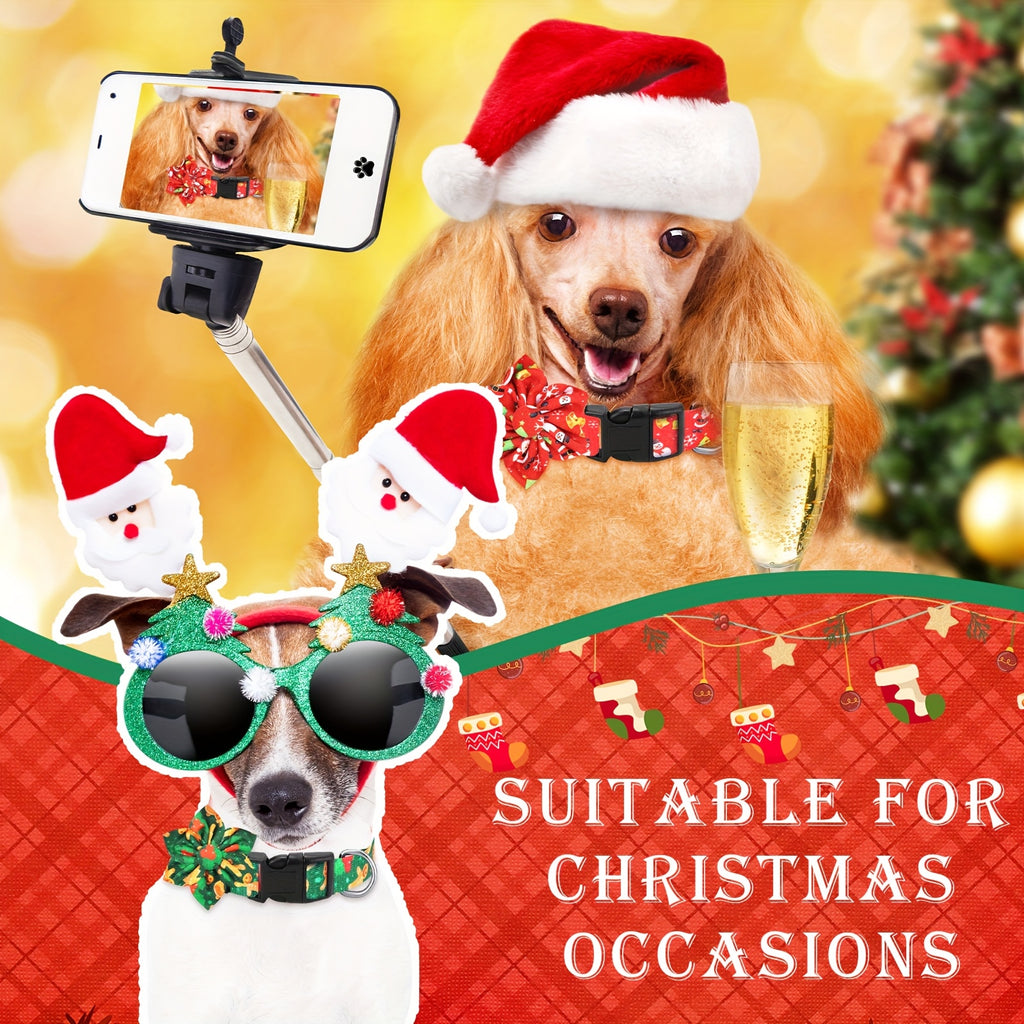 6pcs Holiday Dog Collars Flower Maple Turkey Pumpkin Adjustable Plastic Buckle