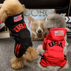 Small Med USA Winter dog hoodies with pockets, warm & soft
