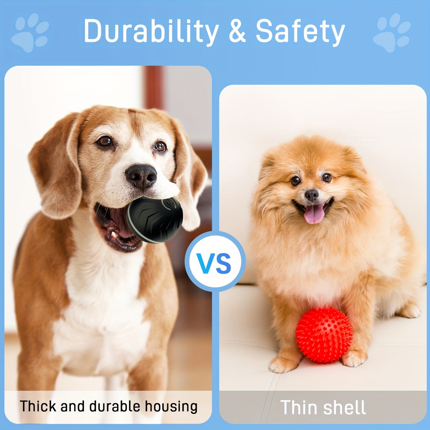 Intelligent teasing ball, interactive dog toy, random rolling, colorful lights, Multi-scene rolling & jumping, suitable for: wooden floors, tile floors