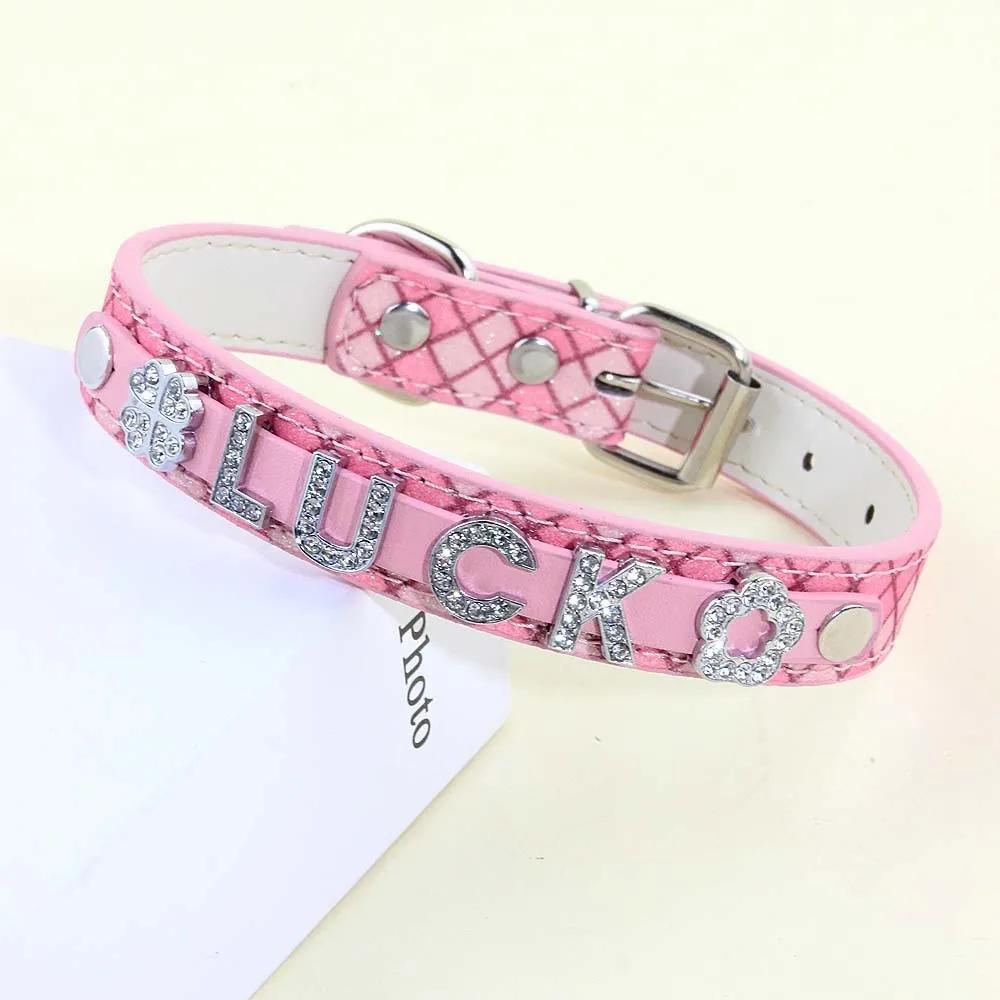 Personalized Small Dogs Chihuahua Collar with Bling Rhinestone Puppy Dog Collars