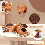 Dog Toy with Crinkle Paper and Squeaker, Interactive Tug of War Dog Toy