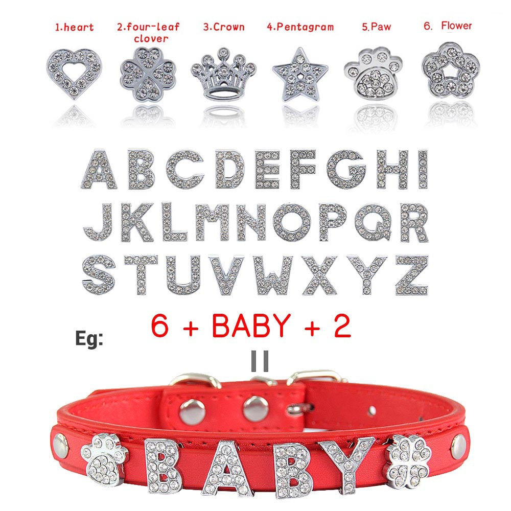 Personalized Small Dogs Chihuahua Collar with Bling Rhinestone Puppy Dog Collars