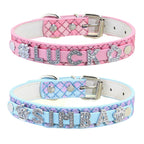 Personalized Small Dogs Chihuahua Collar with Bling Rhinestone Puppy Dog Collars