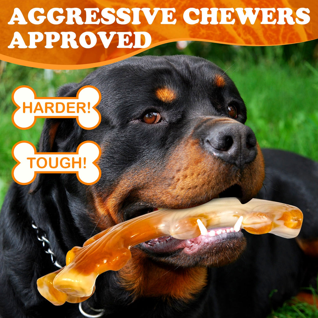 Apasiri Dog Toys, 3-Pack Dog Chew Toys for Aggressive Chewers, Bacon Flavored