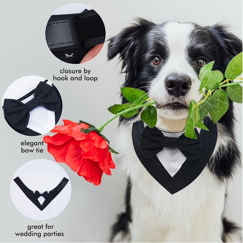 Dog Tuxedo, Formal Dog Wedding Bandana, Adjustable